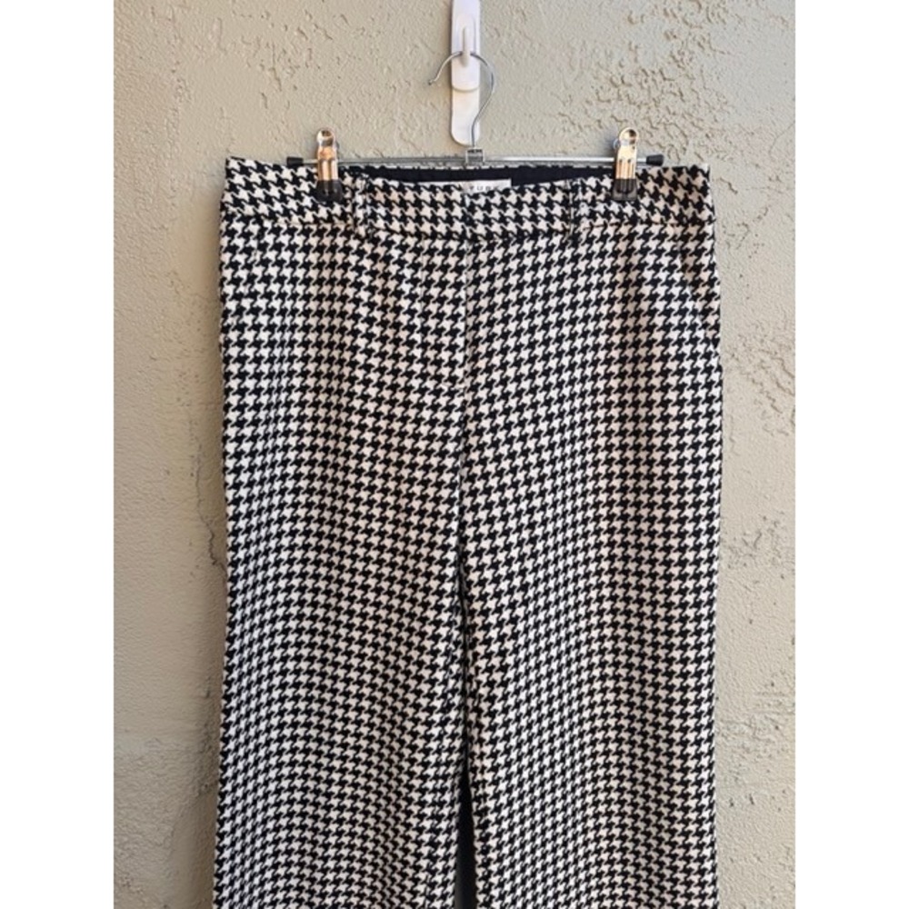 Trina Turk Womens Black White Houndstooth Pants Academia Office Mod Tailored - Picture 7 of 7